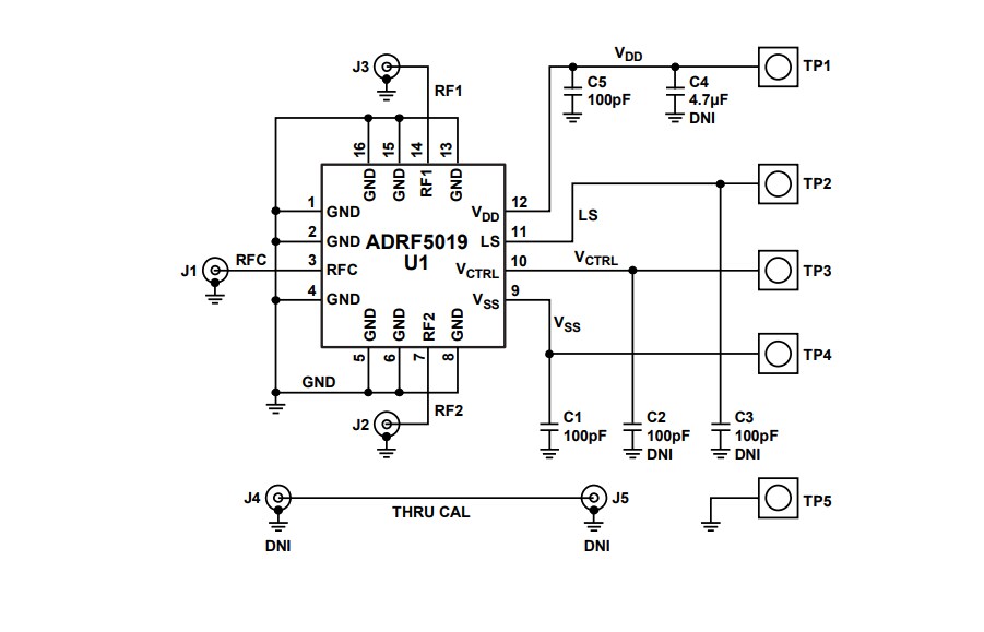 Schaltplan - Analog Devices Inc. EVAL-ADRF5019 Evaluierungsboard