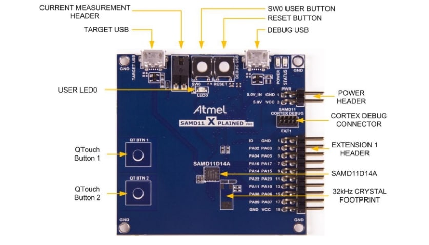 Schaltungsanordnung - Atmel / Microchip SAM D11 Xplained Pro Evaluierungskit