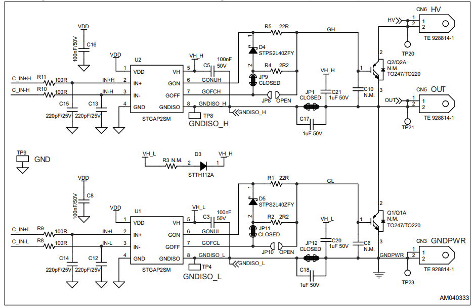 Schaltplan - STMicroelectronics EVALSTGAP2SM Demonstrationsboard