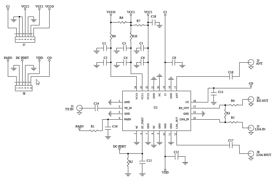 Blockdiagramm - Qorvo QPF4219EVB01 Evaluierungsboard