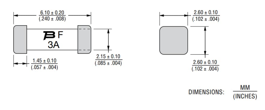 Blockdiagramm - Bourns SinglFuse™ SF-2410F-T Flinke SMD-Sicherungen