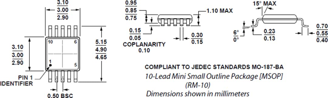 Technische Zeichnung - Analog Devices Inc. AD5600 Hochtemperatur-16-Bit-DAC