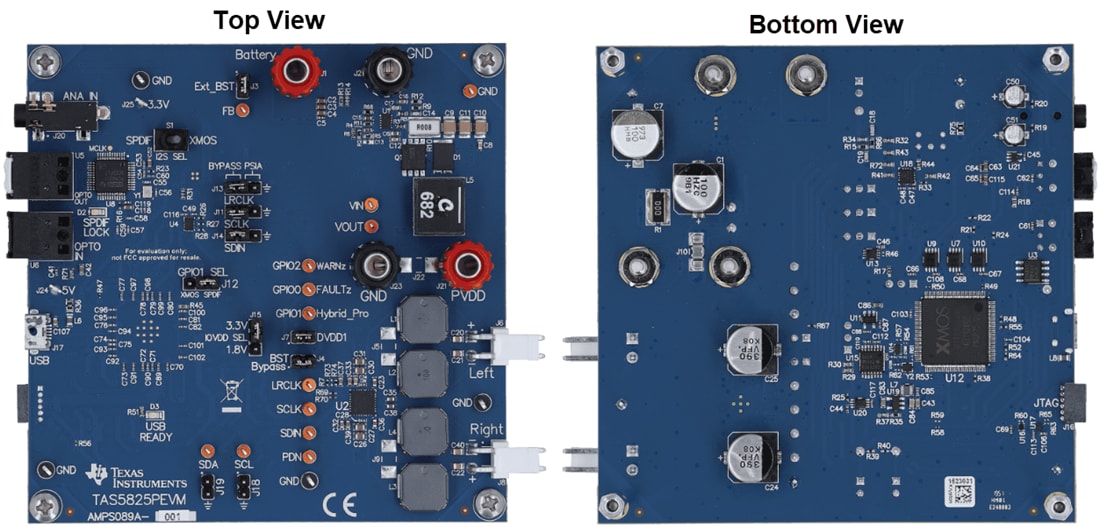 Technische Zeichnung - Texas Instruments TAS5825PEVM Evaluierungsmodul