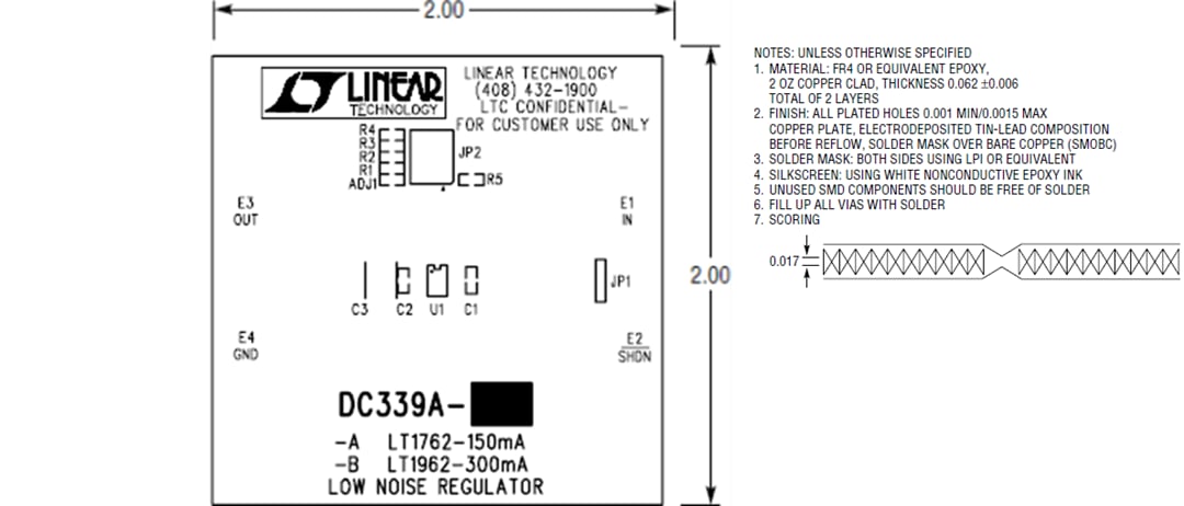 Technische Zeichnung - Analog Devices Inc. DC339A-A und DC339A-B Demonstrationsschaltungsboards