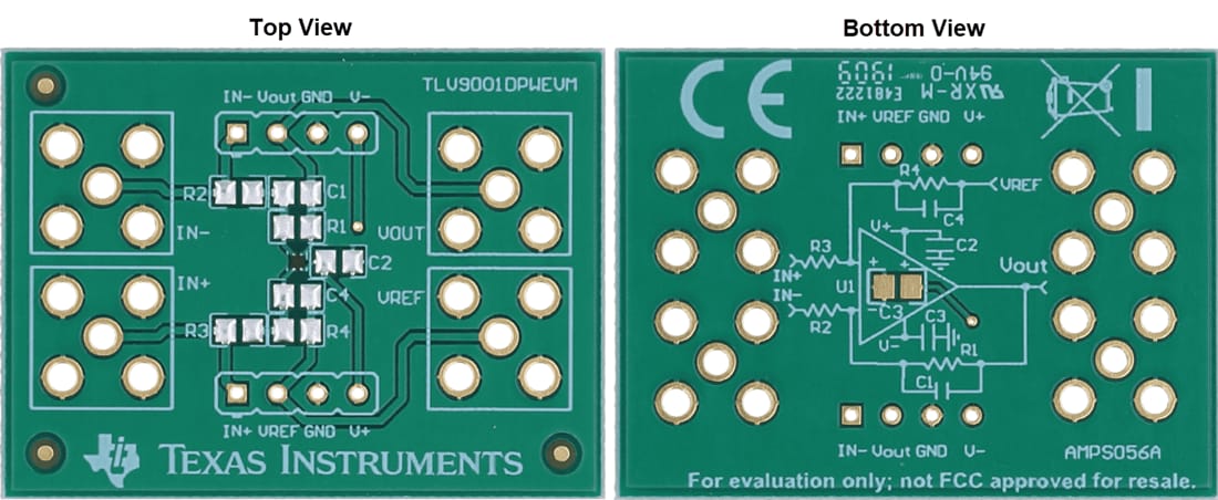 Technische Zeichnung - Texas Instruments TLV9001DPWEVM Operationsverstärker-Evaluierungsmodul (EVM)