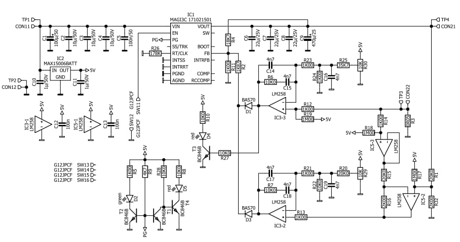 Schaltplan - Würth Elektronik Evaluierungsboard für MagI3C-Stromversorgungs-Referenzdesign