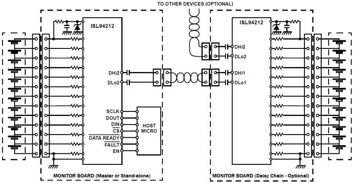 Applikations-Schaltungsdiagramm - Renesas Electronics ISL94212 Multizellen-Li-Ion-Batteriemanager-ICs