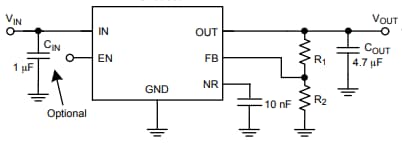 Applikations-Schaltungsdiagramm - onsemi NCV59800 LDO-Spannungsregler