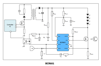 Applikations-Schaltungsdiagramm - Infineon Technologies BCR60x Hot-Plug-ICs