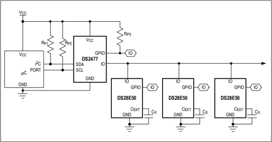 Applikations-Schaltungsdiagramm - Analog Devices / Maxim Integrated DS2477 Sicherer I2C-Coprozessor