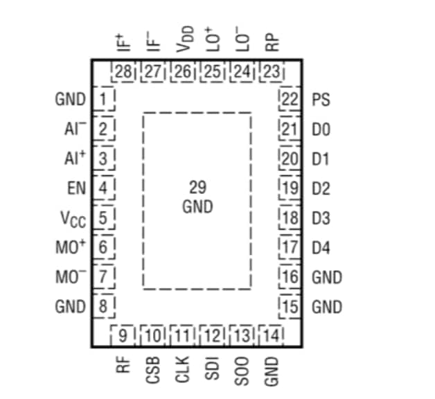 Schaltplan - Analog Devices Inc. LTC5555 Abwärtswandelnde Mischer mit programmierbarer Gain