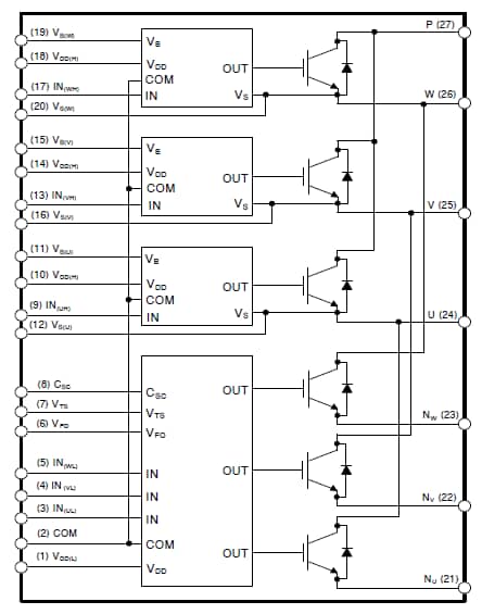 Blockdiagramm - onsemi NFVA35065L32 Gleichrichter