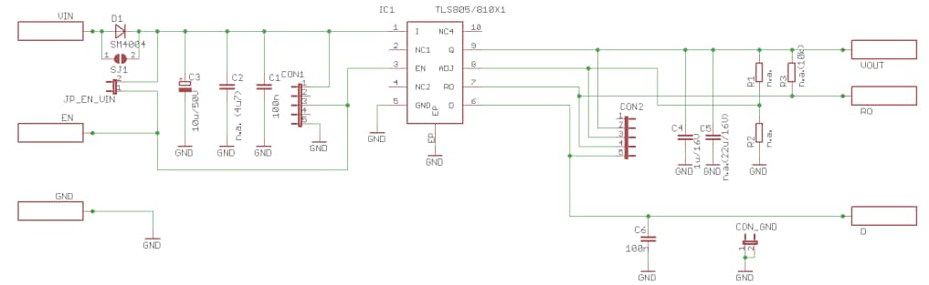 Schaltplan - Infineon Technologies TLS805B1LDV50 Demonstrationsboard