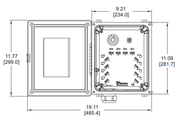 Technische Zeichnung - Amphenol Wilcoxon VLL VibraLINK Lite Gehäuse