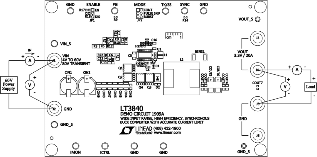Technische Zeichnung - Analog Devices Inc. DC1909A Demonstrations-Leiterplatte