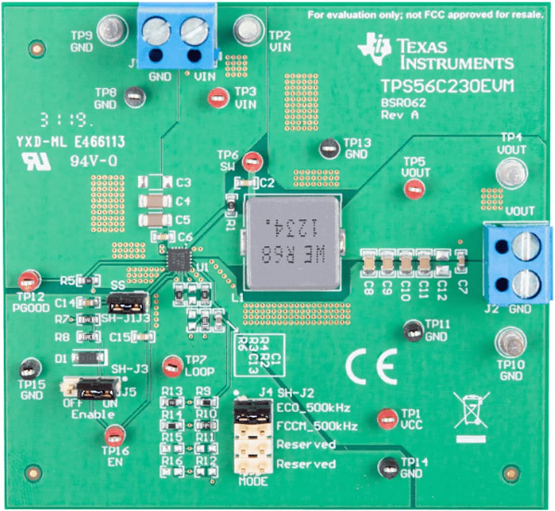 Technische Zeichnung - Texas Instruments TPS56C230EVM Evaluierungsmodul