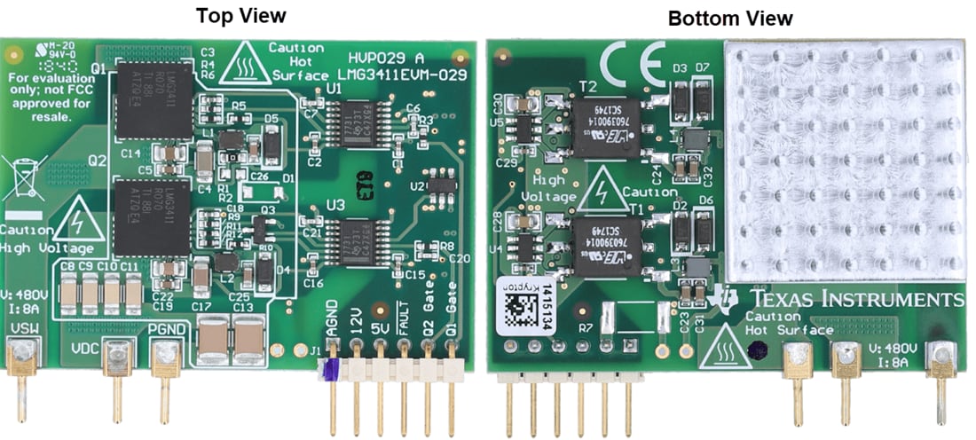 Technische Zeichnung - Texas Instruments LMG3411EVM-029 Halbbrücken-Tochterkarte