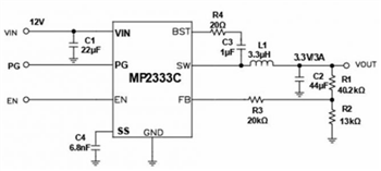 Location Circuit - Monolithic Power Systems (MPS) MP2333x Synchronous Buck Converters
