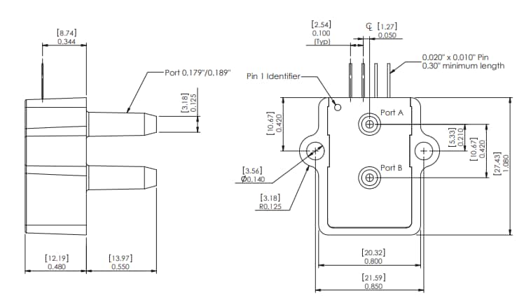 Applikations-Schaltungsdiagramm - Amphenol All Sensors AXCA Verstärkte Mitteldrucksensoren