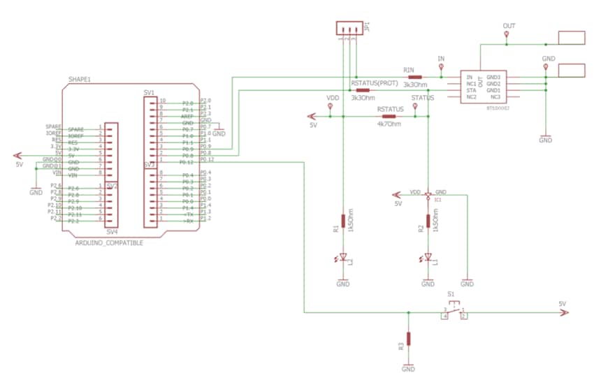 Schaltplan - Infineon Technologies BTS3125EJ Demonstrationsboard