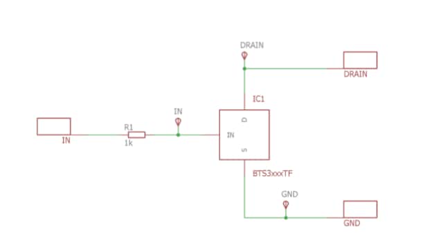 Schaltplan - Infineon Technologies BTS3035TF Demonstrationsboard