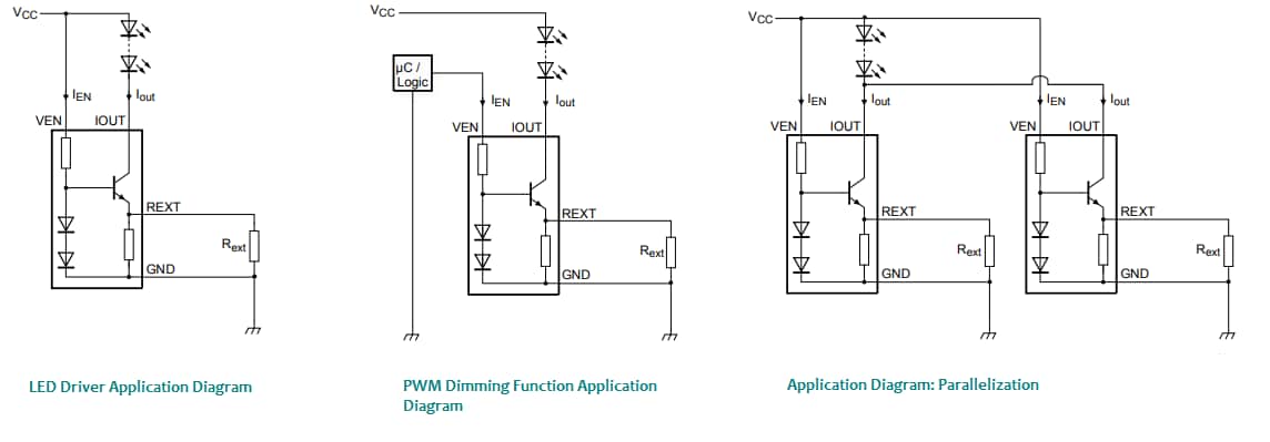 Applikations-Schaltungsdiagramm - Nexperia NCR42xU NPN-Low-Side-LED-Treiber