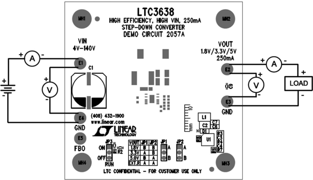 Technische Zeichnung - Analog Devices Inc. DC2057A Demonstrations-Leiterplatte