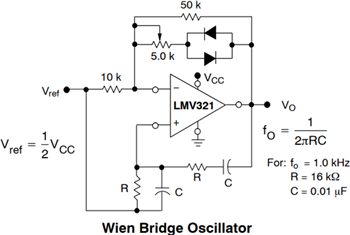 Applikations-Schaltungsdiagramm - onsemi LMV321, NCV321, LMV358 und LMV324 CMOS-Operationsverstärker