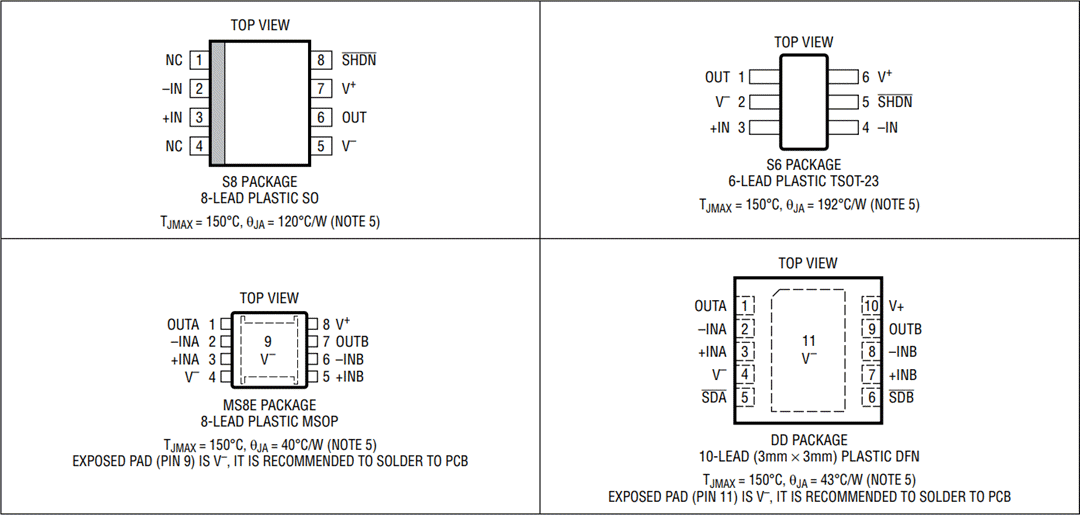 Technische Zeichnung - Analog Devices Inc. LTC6268 und LTC6269 Operationsverstärker
