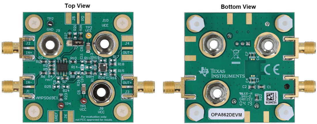 Technische Zeichnung - Texas Instruments OPA862DEVM Verstärker-Evaluierungsmodul (EVM)