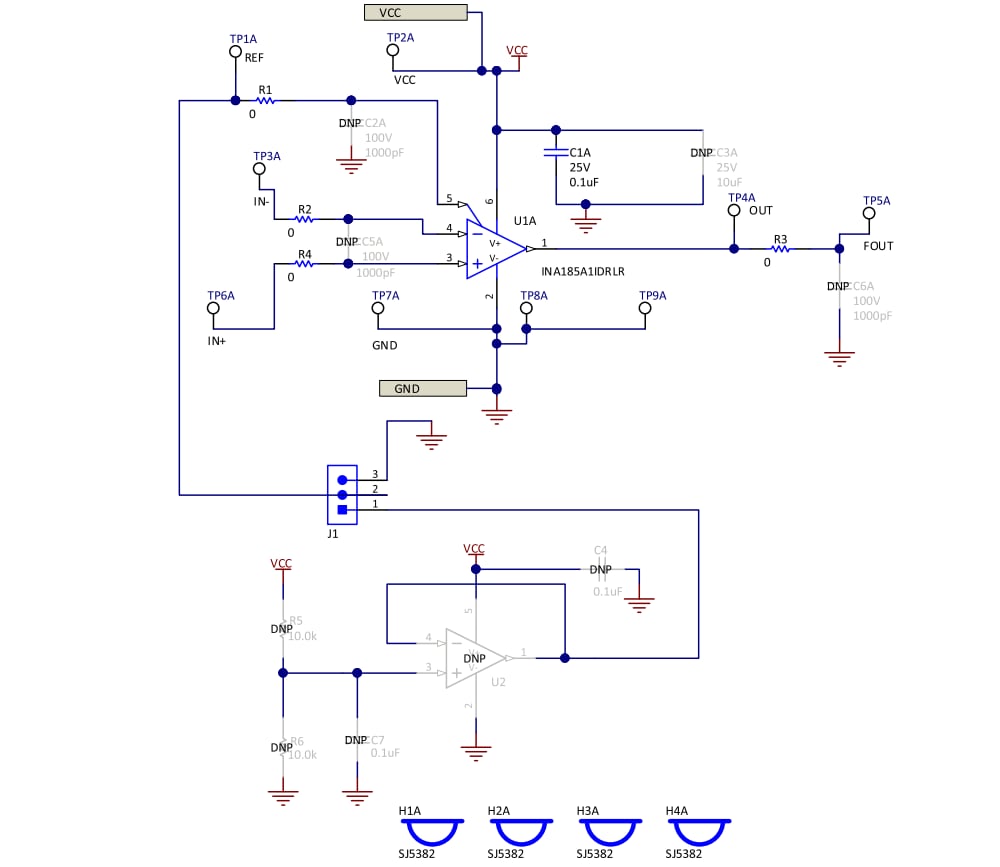 Schaltplan - Texas Instruments INA185EVM Evaluierungsmodul