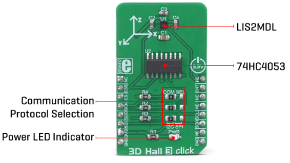 Mikroe MIKROE-3310 3D Hall 3 Click board™