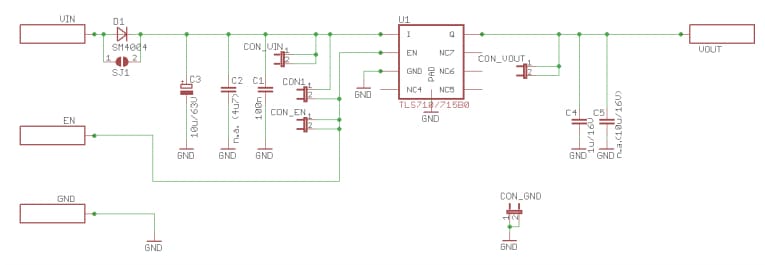 Schaltplan - Infineon Technologies TLS710B0EJ Demonstrationsboard
