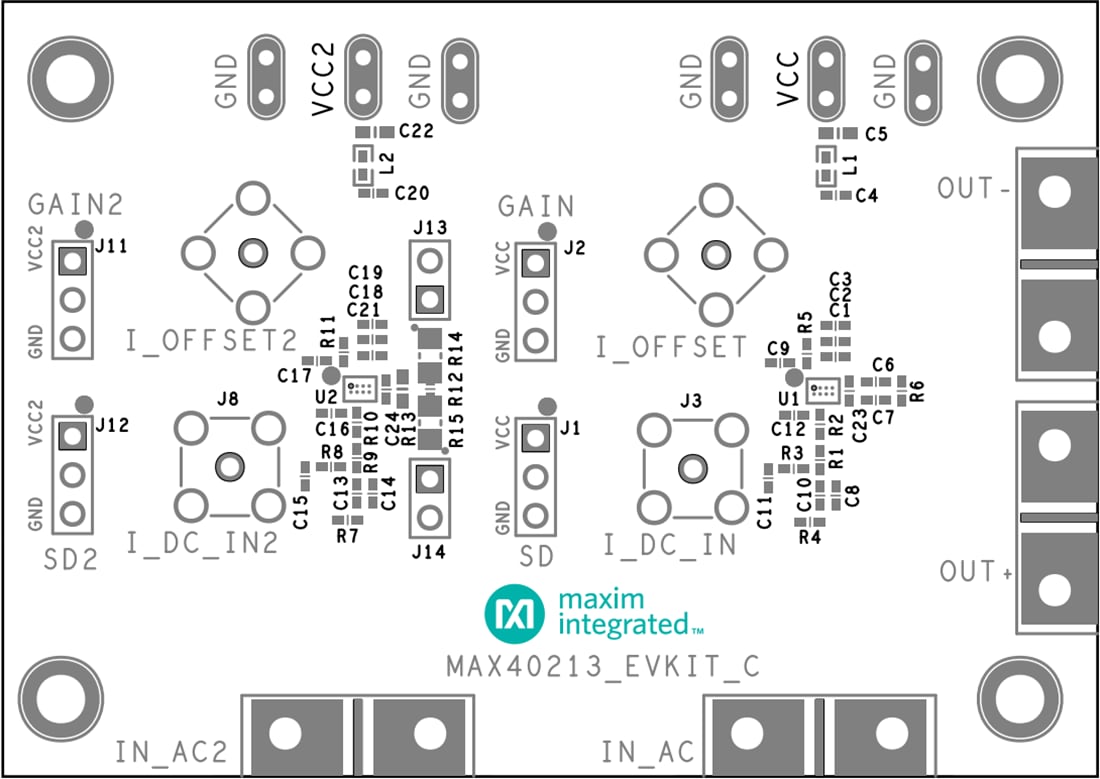Technische Zeichnung - Analog Devices Inc. MAX40213EVKIT Evaluierungskit