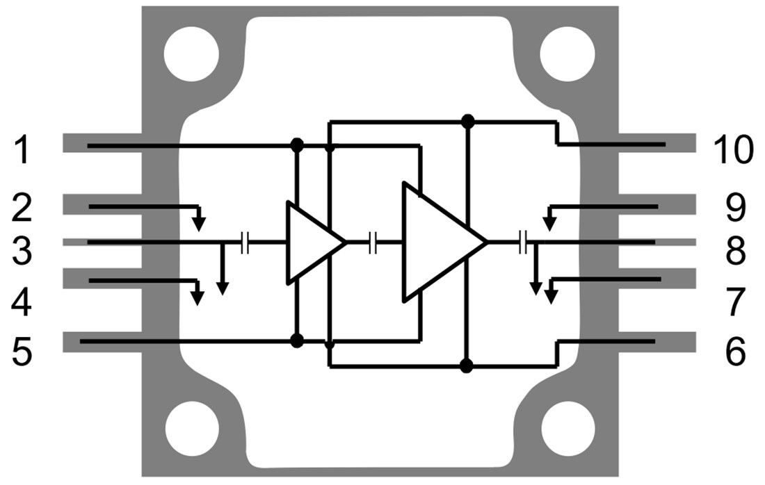 Blockdiagramm - Qorvo QPA2211 10-W-GaN-Leistungsverstärker