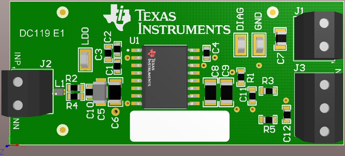 Technische Zeichnung - Texas Instruments AMC3306EVM/AMC3336EVM Verstärker-Evaluierungsmodule