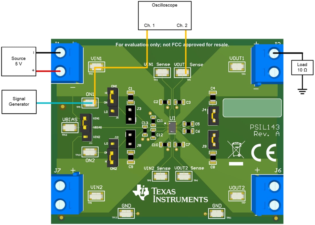 Technische Zeichnung - Texas Instruments TPS22976AEVM Lastschalter-Evaluierungsmodul (EVM)