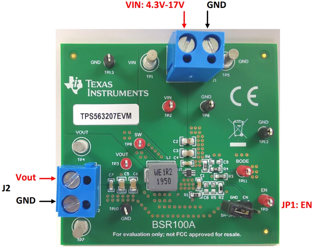 Technische Zeichnung - Texas Instruments TPS563207EVM Wandler-Evaluierungsmodul (EVM)