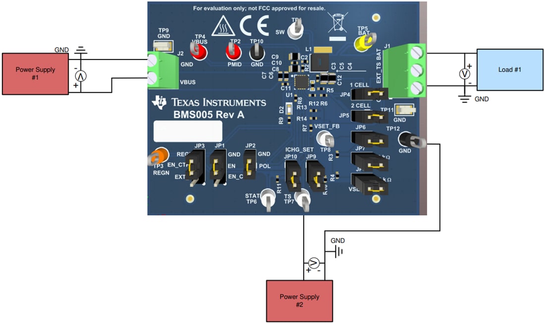 Technische Zeichnung - Texas Instruments bq25302EVM Ladegerät-Evaluierungsmodul (EVM)