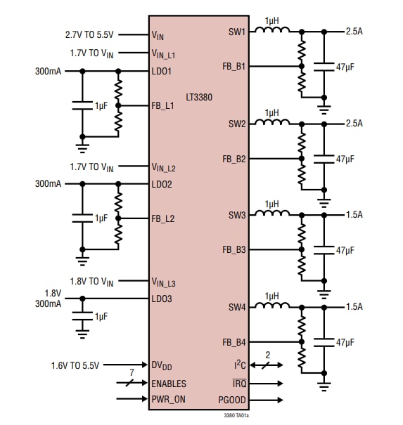 Analog Devices Inc. LT®3380 Leistungsmanagement-Lösung