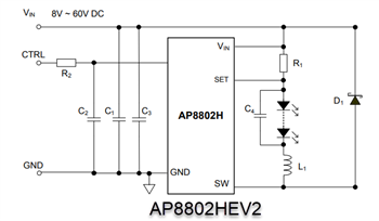 Schaltplan - Diodes Incorporated AP8802 Evaluierungsboards