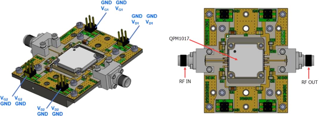 Technische Zeichnung - Qorvo QPM1017EVB1 Evaluierungsboard