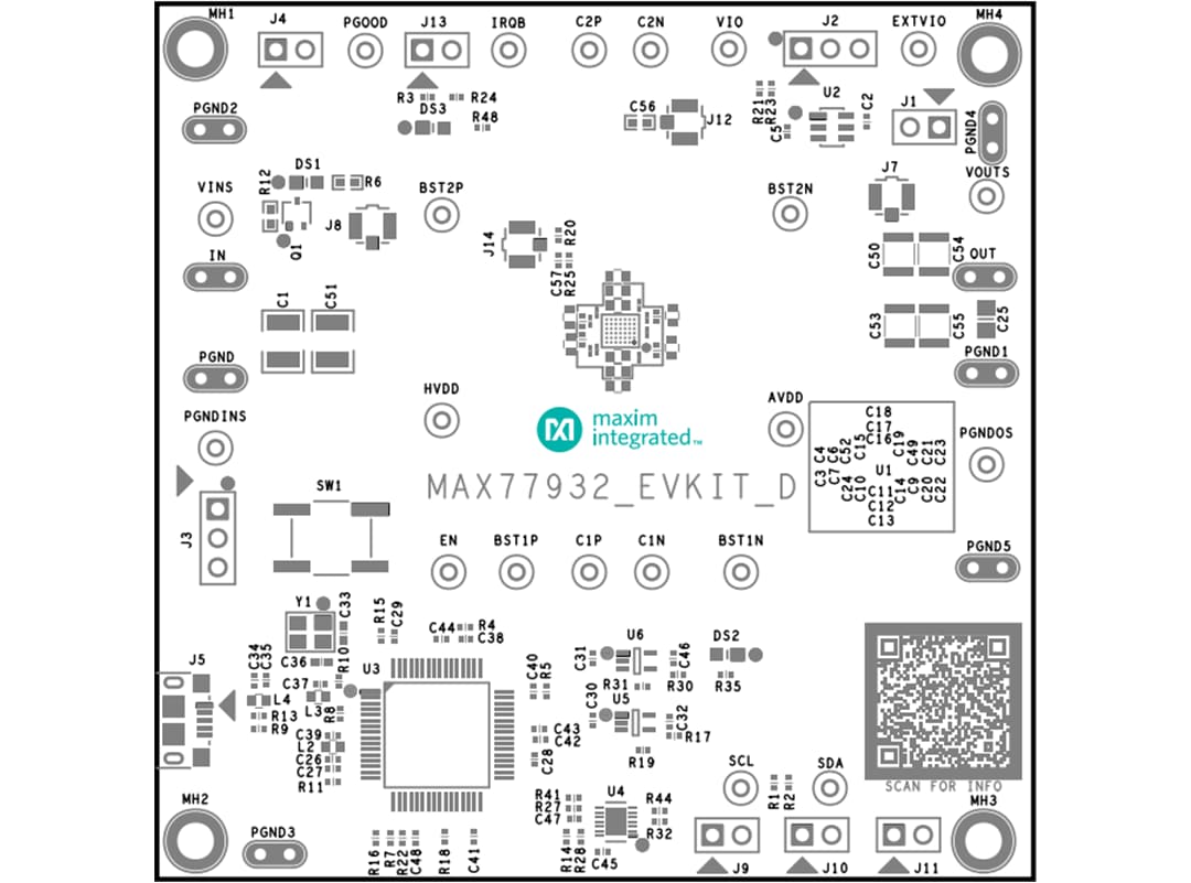 Technische Zeichnung - Analog Devices Inc. MAX77932EVKIT Evaluierungskit