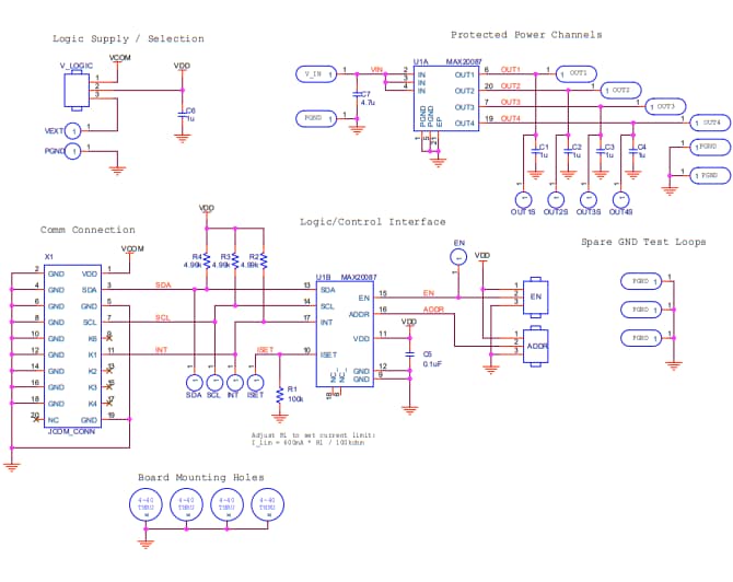 Schaltplan - Analog Devices Inc. MAX20087 Evaluierungskit