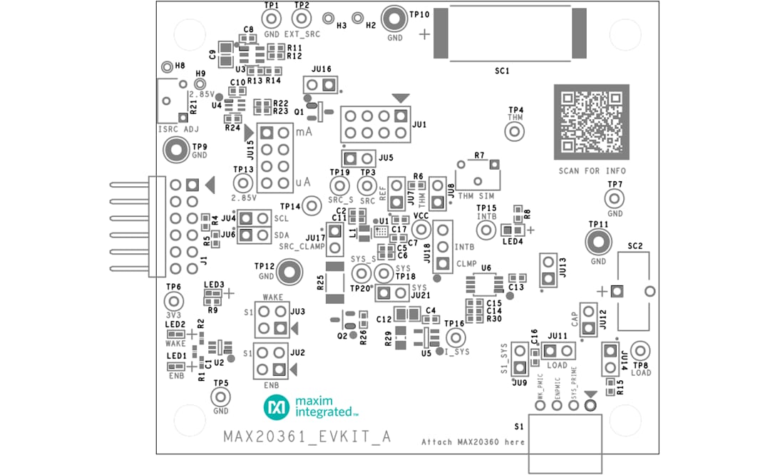Technische Zeichnung - Analog Devices Inc. MAX20361 Evaluierungskit (MAX20361EVKIT)