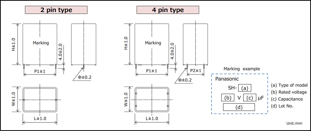 Blockdiagramm - Panasonic EZP-V Kunststoff-Folienkondensatoren