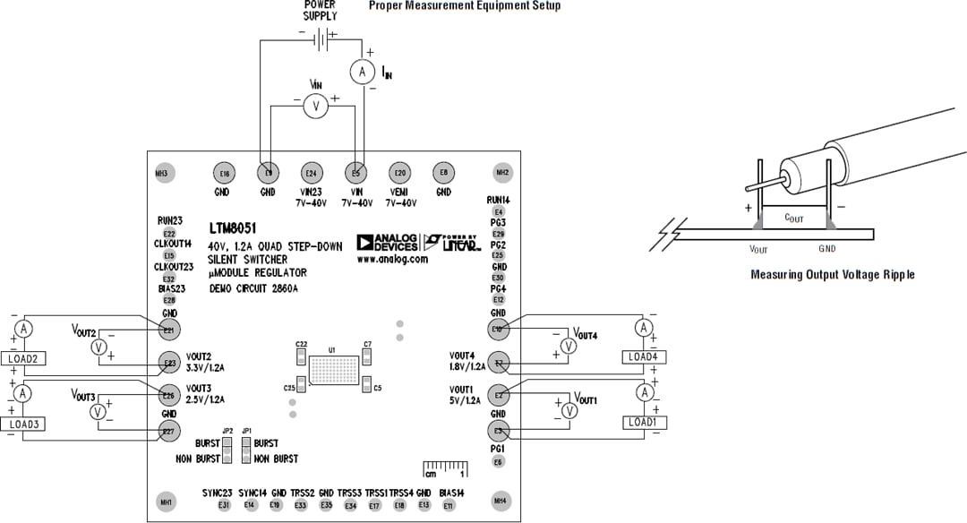 Technische Zeichnung - Analog Devices Inc. LTM8051 Demonstrationsboard (DC2860A)
