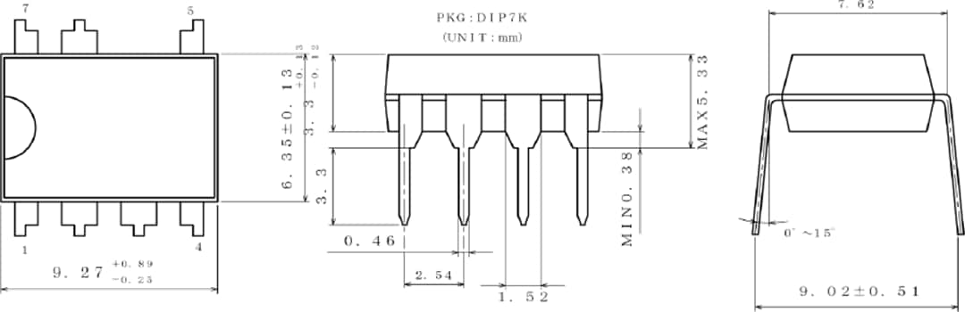 Technische Zeichnung - ROHM Semiconductor BM2P PWM-DC/DC-Wandler