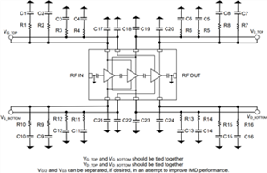 Applikations-Schaltungsdiagramm - Qorvo QPA2212D Evaluierungsboard