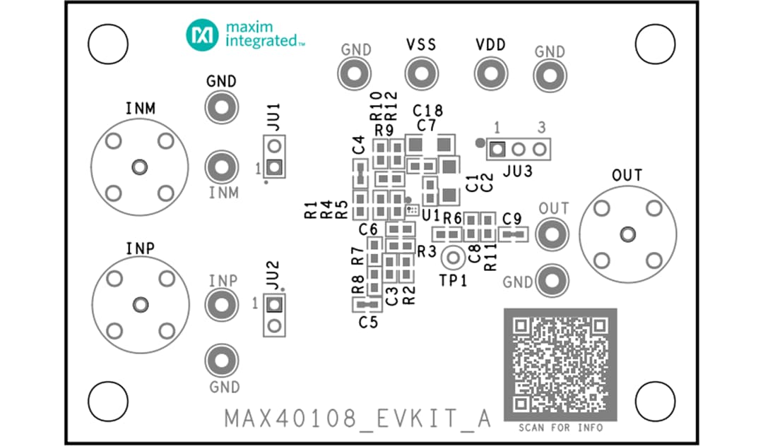 Technische Zeichnung - Analog Devices Inc. MAX40108EVKIT Evaluierungskit